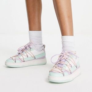 ASOS DESIGN Daze multi lace skater sneakers in pastel mix